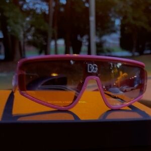 Dolce Gabana Pink Metallic Sunglasses with Magnetic Visor.